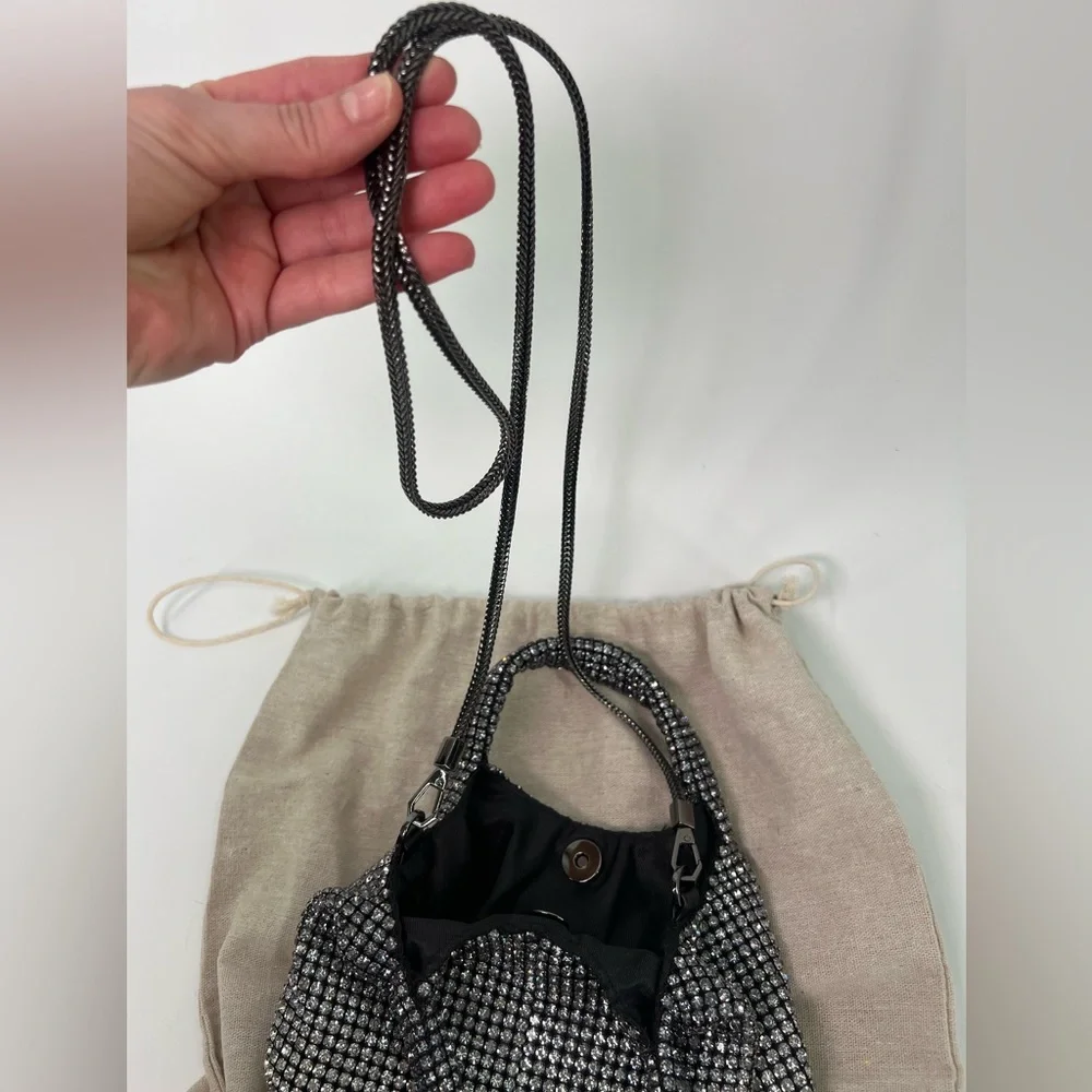 Dolce Vita Anna Crystal Rhinestone Embellished Small Hobo Bag